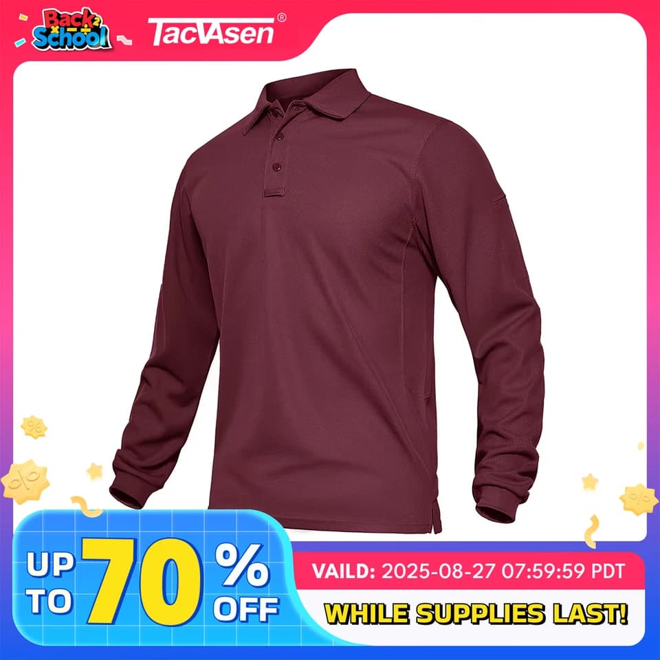 Pánské rychleschnoucí polo tričko s dlouhým rukávem pro golf kancelář práci léto