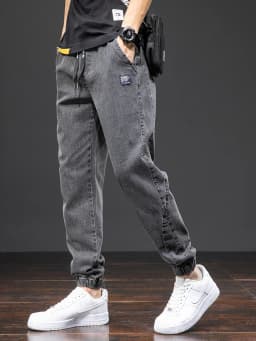 Pánské cargo džíny baggy streetwear kalhoty černé modré plus size jaro léto - náhled 5