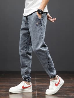 Pánské cargo džíny baggy streetwear kalhoty černé modré plus size jaro léto - náhled 6
