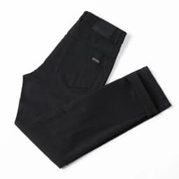 Pánské černé džíny rovný střih elastické pohodlné business kalhoty trendy styl - náhled 7