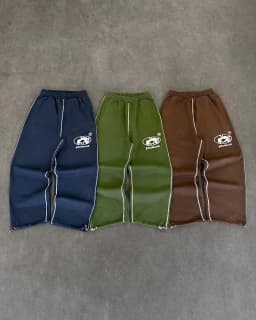 Unisex tepláky s výšivkou - volné sportovní kalhoty ve streetwear stylu pro muže i ženy - náhled 3