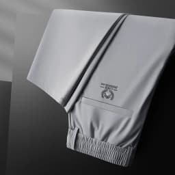 Pánské letní kalhoty z hedvábí elastické rovné casual kalhoty módní tenké - náhled 3