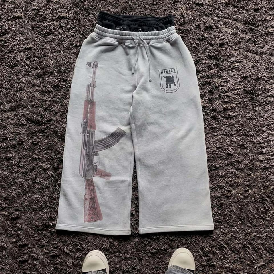 Dámské vysoké kalhoty s výšivkou Y2K letní casual rovné nohy streetwear móda