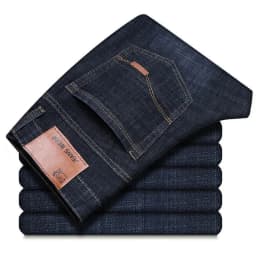 Pánské džíny slim fit stretch pohodlné business casual kalhoty rovný střih - náhled 2