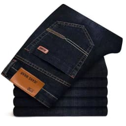 Pánské džíny slim fit stretch pohodlné business casual kalhoty rovný střih - náhled 6
