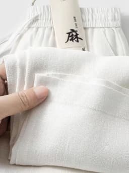 Pánské bavlněné lněné kalhoty volné široké sportovní joggers casual tepláky - náhled 7