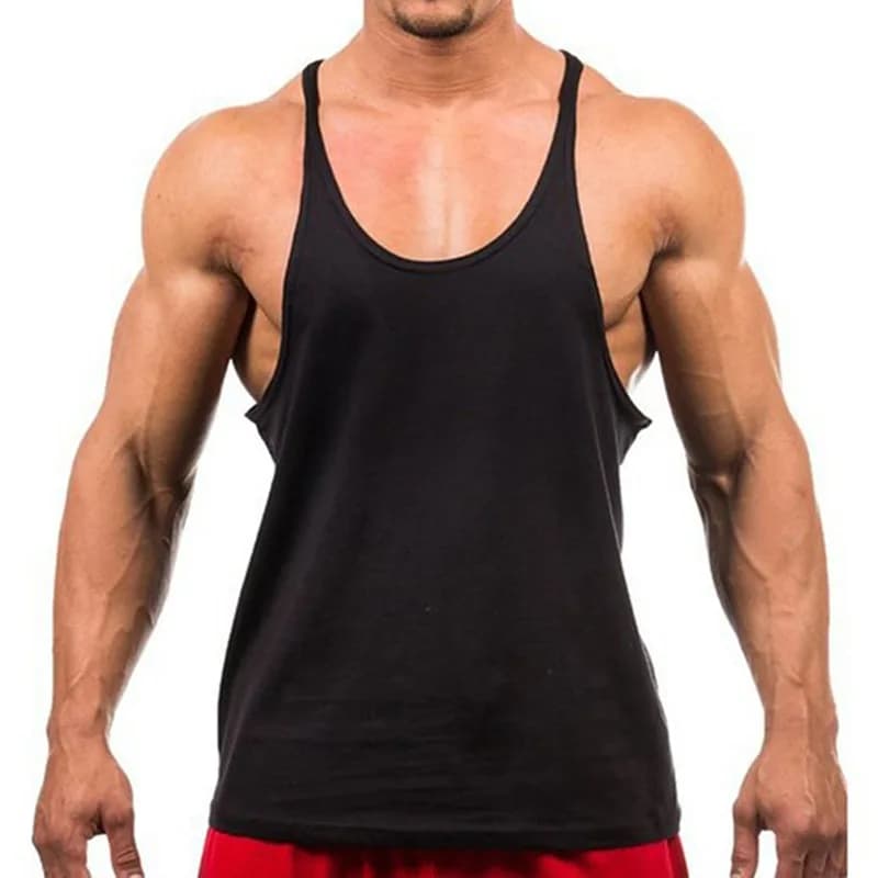 Pánské fitness tílko bez rukávů pro posilování a trénink bavlněné gym tričko