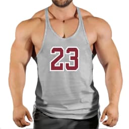 Pánské fitness tílko bavlněné pro cvičení kulturistiku gym bez rukávů - náhled 4