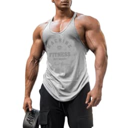 Pánské fitness tílko bavlněné Y Back gym top kulturistika trénink bez rukávů - náhled 3