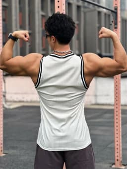 Pánské fitness tílko na posilování letní sportovní tričko bez rukávů do posilovny - náhled 6