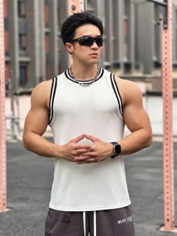 Pánské fitness tílko na posilování letní sportovní tričko bez rukávů do posilovny - náhled 5