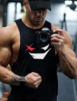 Pánské 3D tílko na fitness běh gym - letní prodyšné sportovní triko bez rukávů - náhled 3