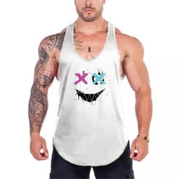 Pánské 3D tílko na fitness běh gym - letní prodyšné sportovní triko bez rukávů - náhled 4