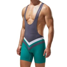 Pánský sportovní bodysuit pro posilování a wrestling - elastické tílko na cvičení - náhled 3