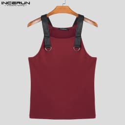 Pánské letní tílko bez rukávů casual oversize streetwear tričko patchwork vzor - náhled 5