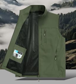 Pánská pracovní vesta vodotěsná prodyšná s kapsami na rybaření hiking outdoor 2024 - náhled 5
