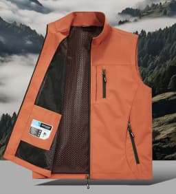 Pánská pracovní vesta vodotěsná prodyšná s kapsami na rybaření hiking outdoor 2024 - náhled 7