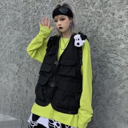 Pánská černá vesta bez rukávů pracovní oblečení casual styl podzimní kolekce - náhled 4