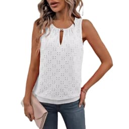 Dámské letní halenky bez rukávů volné elegantní topy oversize košile casual oblečení - náhled 6