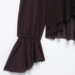 Dámská vintage halenka s mašlí na zádech a volánky hnědá elegantní košile s kulatým výstřihem - náhled 5
