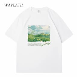 Dámské oversize tričko jarní zelené potisk bílé módní streetwear casual letní top - náhled 3