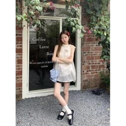 Dámské elegantní košile s puntíky a mašlí - letní halenky bez rukávů vintage styl - náhled 4