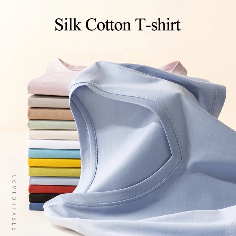 Dámské tričko bavlna modal hedvábí V výstřih krátký rukáv letní basic top 2025