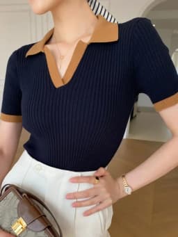 Dámské polo tričko s krátkým rukávem - slim fit letní top, bílé bavlněné tričko - náhled 3