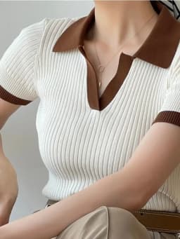 Dámské polo tričko s krátkým rukávem - slim fit letní top, bílé bavlněné tričko - náhled 5