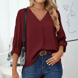 Dámské volné košile a halenky podzim 2025 elegantní vintage oversize topy pro ženy - náhled 4