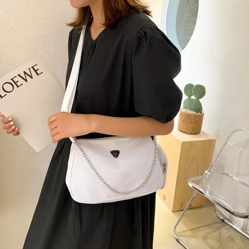 Dámská nylonová crossbody kabelka - módní casual taška přes rameno pro studentky