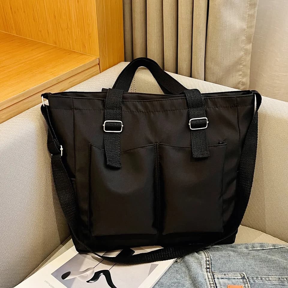 Voděodolná nylonová kabelka pro ženy - velká kapacita, crossbody, studentská taška