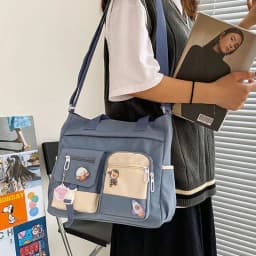Nepromokavé plátěné dámské kabelky přes rameno crossbody tote messenger tašky pro ženy - náhled 3