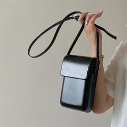 Dámské kožené crossbody kabelky - mini klopová taška přes rameno pro telefon - náhled 2