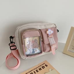 Kawaii průhledná crossbody taška pro ženy studentky s více kapsami nylon - náhled 3