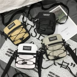 Dámská crossbody kabelka s medvídkem a králíčkem - malá plátěná taška přes rameno - náhled 4