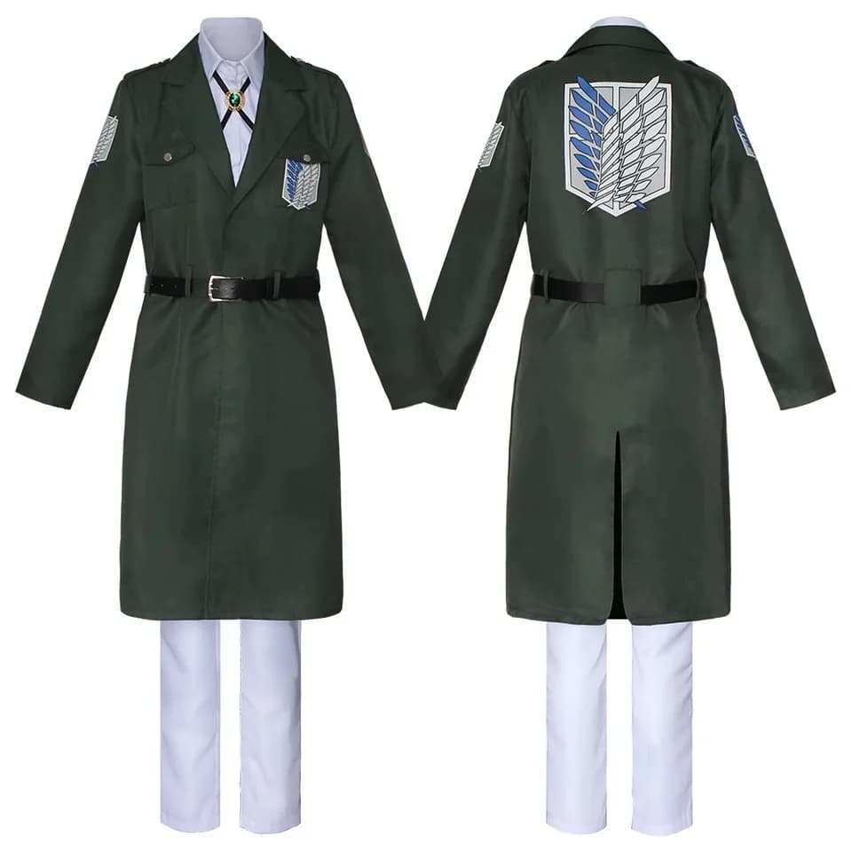 Útok na Titány Cosplay Kostým Bunda Uniforma Průzkumný Sbor Eren Levi Anime Oblečení