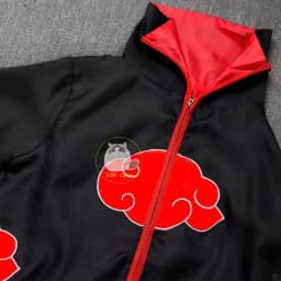Naruto Akatsuki kostým ninja plášť s červenými mraky čelenka cosplay Halloween oblečení - náhled 5