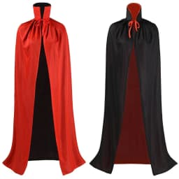 Halloweenský vampírský plášť oboustranný černočervený s límcem pro dospělé i děti kostým - náhled 3