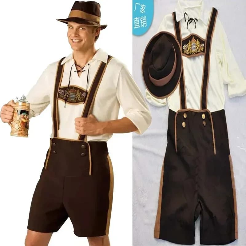 Pánský bavorský kroj Lederhosen kostým Oktoberfest tradiční německý outfit