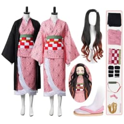 Anime Nezuko kostým pro cosplay - kimono, paruka a doplňky pro dospělé i děti - náhled 3