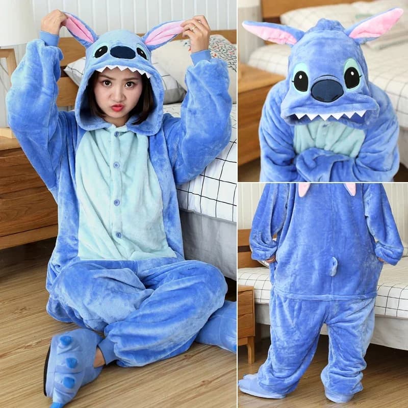 Dospělé pyžamo overal Stitch kostým pro muže ženy Halloween Vánoce cosplay