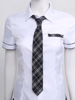 Sexy studentský kostým pro ženy - školní uniforma s minisukní a košilí pro roleplay - náhled 6