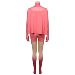 Dámský superhrdinský kostým se pláštěm - růžový jumpsuit pro Halloween a karneval - náhled 5