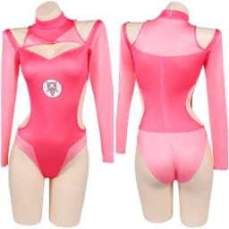 Dámský superhrdinský kostým se pláštěm - růžový jumpsuit pro Halloween a karneval - náhled 7
