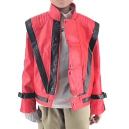 Červená kožená bunda Thriller kostým Halloween dospělí XS-4XL cosplay tanec retro - náhled 5