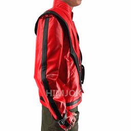 Červená kožená bunda Thriller kostým Halloween dospělí XS-4XL cosplay tanec retro - náhled 4