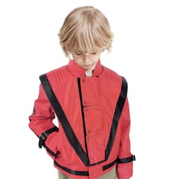 Červená kožená bunda Thriller kostým Halloween dospělí XS-4XL cosplay tanec retro - náhled 3
