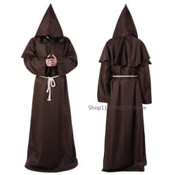 Čarodějný kostým s kapucí - středověký mnišský hábit pro Halloween a cosplay - náhled 6