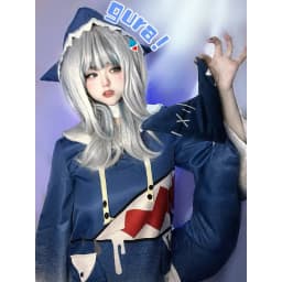 Žraločí kostým s kapucí a ocasem - kompletní cosplay set s parukou pro ženy Halloween - náhled 6